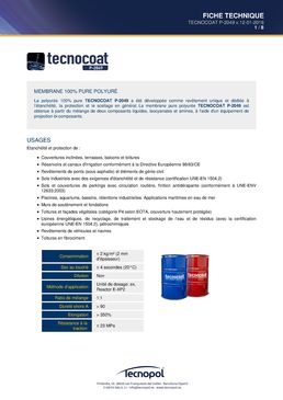 Système d'étanchéité liquide en pure polyurée | TECNOCOAT P-2049