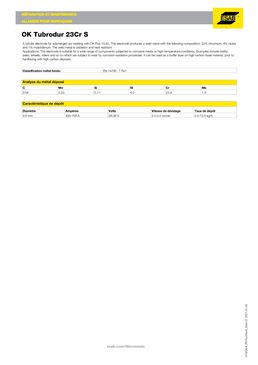 Electrode tubulaire | OK TUBRODUR 23Cr S