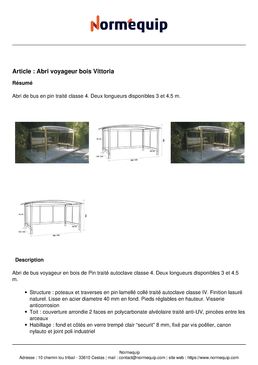 Abri voyageur bois Vittoria