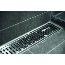 Caniveau de douche, monolithique, en acier inoxydable, avec boitier-siphon embouti, pour une douche à l’italienne moderne et esthétique | Caniveau ACO Showerdrain C