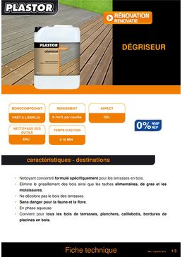 Dégriseur pour nettoyage, dégraissage et éclaircissement | PLASTOR 