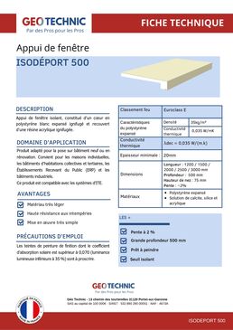 Appui de fenêtre isolant | ISODEPORT 400 et 500 