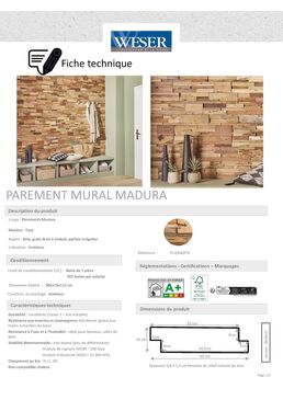 Parement mural en bois | Madura teck recyclé FSC