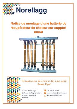 Récupérateur de chaleur sur eaux usées pour pose murale en batterie | Power Pipe batterie murale