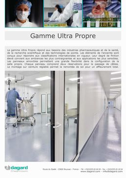 Cloison vitrée pour salles propres | Cloison vitrée Ultra Propre