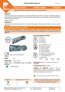Gants de protection en fibres techniques siliconées TANDUR | 05770 00