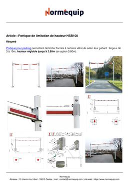 Portique de limitation de hauteur HSB100