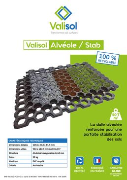 Dalles de stabilisation alvéolées pour aménagement de sols végétalisés ou voiries | Valisol 