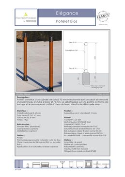 Potelet de voirie | Potelet Bios en bois et acier pour aménagements urbains