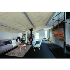 Panneau d'isolation de toiture en bois massif d'aspect brûlé | Usystem Roof OS Comfort Wood Grey