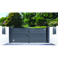Portail contemporain en aluminium sans traverse haute et basse | Shar-pei 2.5 