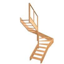 Escalier Aria double quart tournant intermédiaire rampe Emerence| LAPEYRE SERVICES