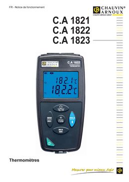 Thermomètres de contact Chauvin Arnoux performants et polyvalents  | CA 1821/1822/1823