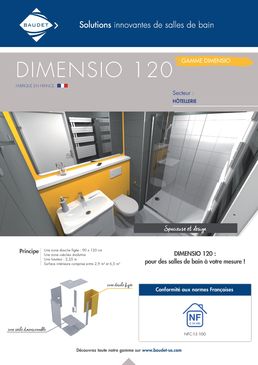 Salle de bain préfabriquée spacieuse et design | DIMENSIO 120 | Gamme BAUDET SMART
