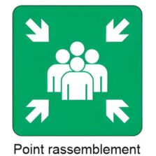 Panneau point de rassemblement 500 mm Classe 2