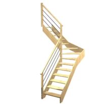Escalier Aria quart tournant intermédiaire rampe Régate tubes inox | LAPEYRE SERVICES