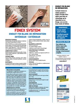 Enduit polyvalent de rebouchage, réparation et lissage | FINEX SYSTEM 