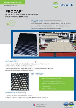 Plaque stabilisatrice pour graviers toiture-terrasse | PROCAP® de OCAPE®