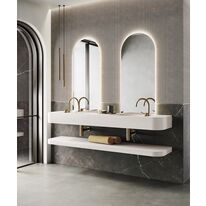 Plan de toilette autoportant avec vasque en scene solid surface | PROGRAM 