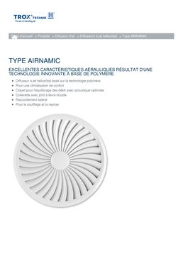 Diffuseur à jet hélicoïdal pour VMC | Airnamic