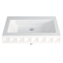 Vasque rectangulaire murale une rangée acier titane vitrifié garanti 30 ans | BetteLoft Ornament 