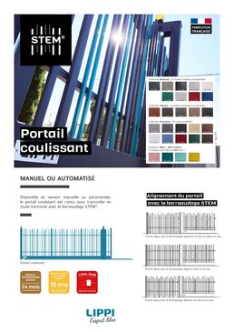 Portail coulissant en acier galvanisé pour des agencements extérieurs | Portail Coulissant STEM