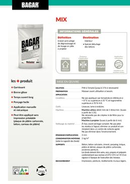 Enduit semi-allégé de dégrossissage et de lissage | Bagar Mix