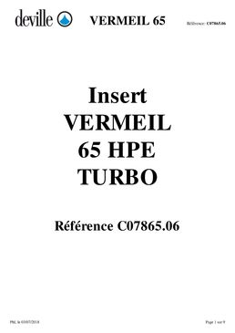 Insert 65 Vermeil HPE Turbo 8 kW | C07865