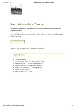 Banc méridienne béton | Dynamica 