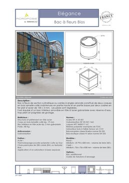 Bac à fleurs urbain | Bac à fleurs Bios en bois lamellé-collé et acier
