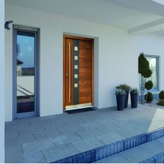 Gamme de vantaux pour portes d’entrée  | Vantaux Taurus + revêtement de porte d'entrée Holz Schiller