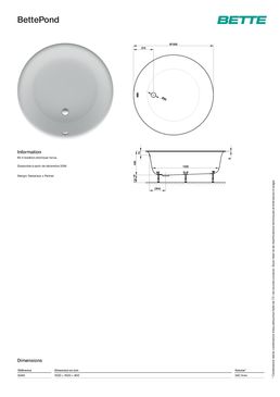 Baignoire ronde à encastrer ou en îlot acier titane vitrifié diamètre 1500 mm | BettePond