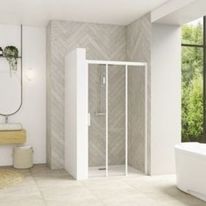 Paroi de douche avec 2 volets coulissants sans seuil | SMART DESIGN 3V 
