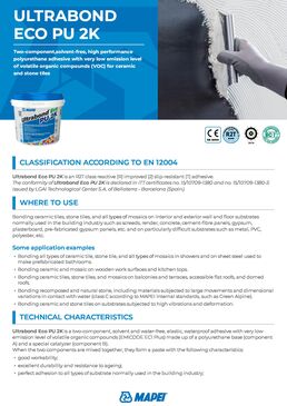 Adhésif polyuréthane bicomposant pour carrelage | ULTRABOND ECO PU 2K sans solvant haute performance