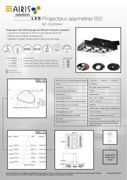 Projecteur LED 150 W à angle de diffusion de 30 à 120° protection IP65 | FLA150