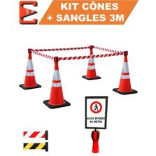 Kit 4 cônes lestés 75cm avec 4 enrouleurs à sangle | ECONE43