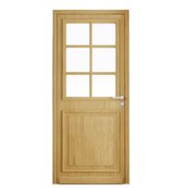 Porte d'entrée Anne-Perrine Chêne 6 carreaux avec barillet | LAPEYRE SERVICES