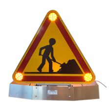 Triangle lumineux avec plots leds à relevage électrique | 254483