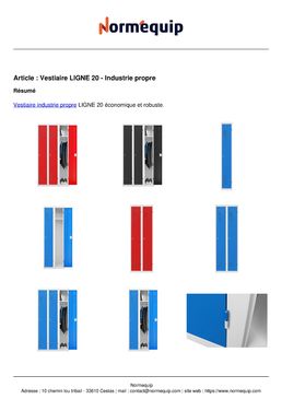 Vestiaire LIGNE 20 - Industrie salissante