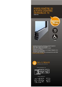 Porte d'entrée monobloc en aluminium à haute performance thermique | Série 5700 Monobloc