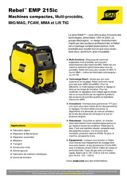 Equipement de soudage à l'arc multi-procédés (CV/CC) | REBEL™ EMP 215ic
