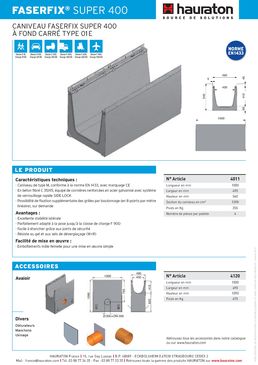 Caniveau de 49 cm de largeur pour zones à trafic lourd | Faserfix Super 400