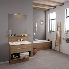 Meuble vasque de salle de bain 1 tiroir et niche | Infiniti 1 tiroir
