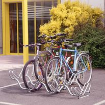 Râtelier 6 vélos sur 2 niveaux - Modèle au sol