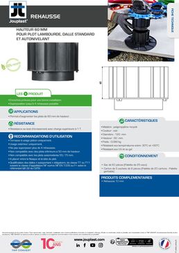 Rehausses pour plots gamme ESSENTIEL