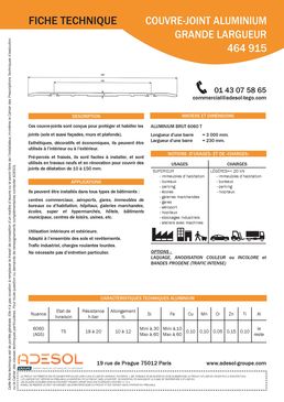 Couvre-joints de dilatation plats en aluminium pour le sol | ADESOL