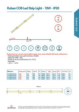Ruban COB Led Strip Light - 10W - IP20 | Néon France