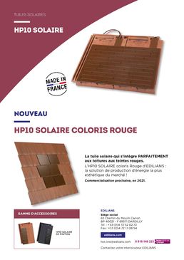 Tuile solaire noire ou rouge pour toiture terre cuite | HP 10 SOLAIRE