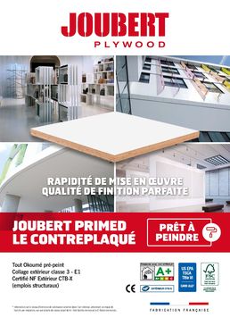 Contreplaqué pré peint tout Okoumé certifié FSC Fabrication française I Joubert Primed