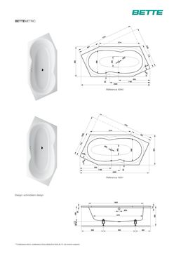Baignoire de forme hexagonale en acier titane vitrifié à encastrer 2 formats | BetteMetric